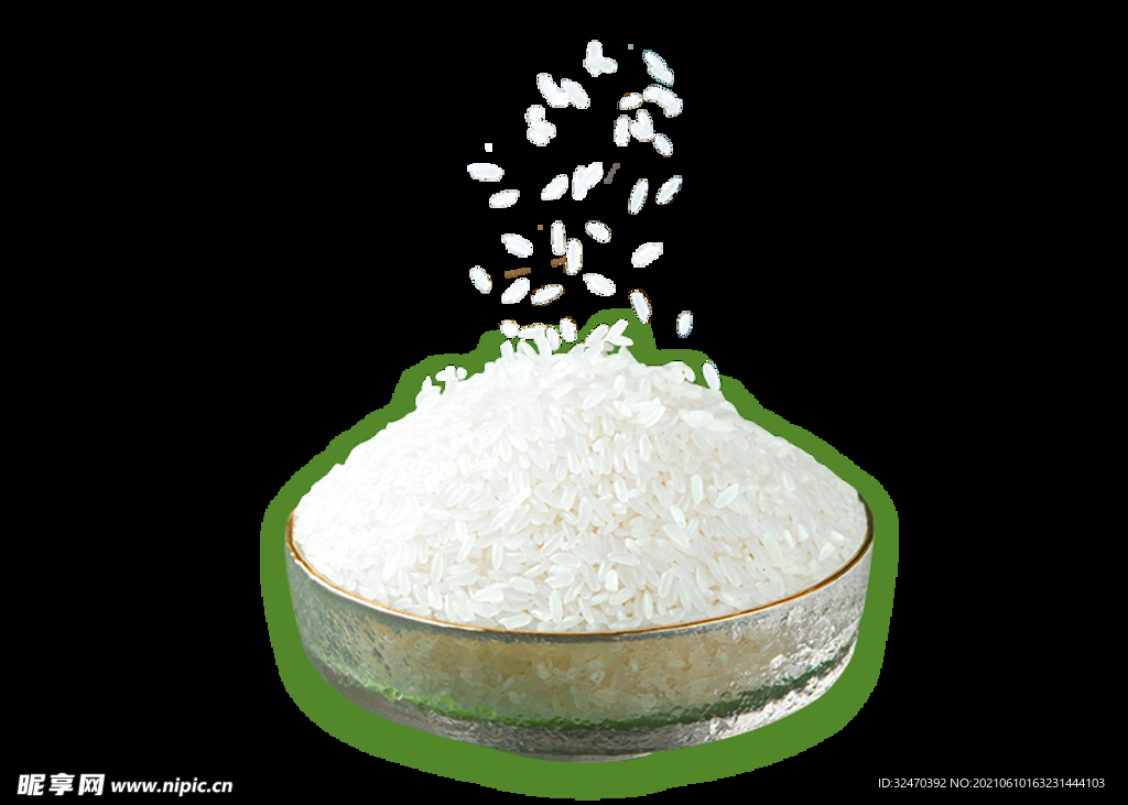 散落米粒米碗 扣图