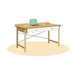 电脑桌插画