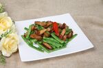 特色家常菜四季豆炒肉