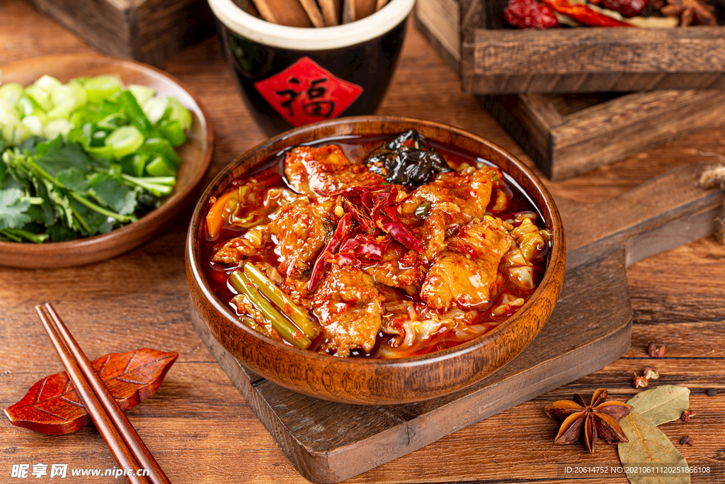 诱人的美食水煮肉片