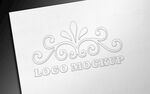 深色背景白色凹凸logo样机
