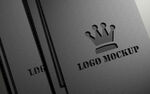 灰色名片凹凸logo样机