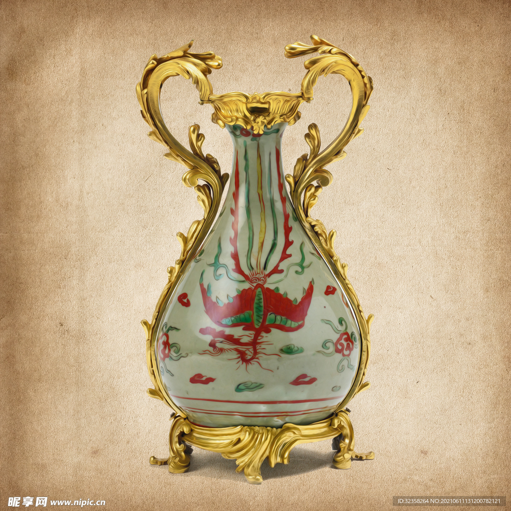 金色花瓶挂画