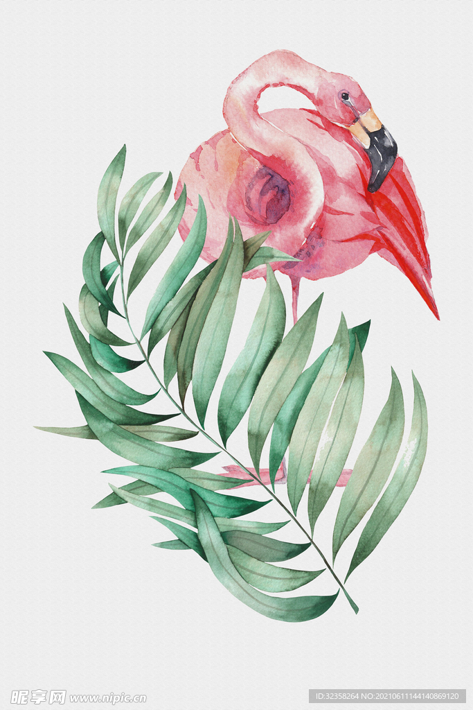 火烈鸟挂画