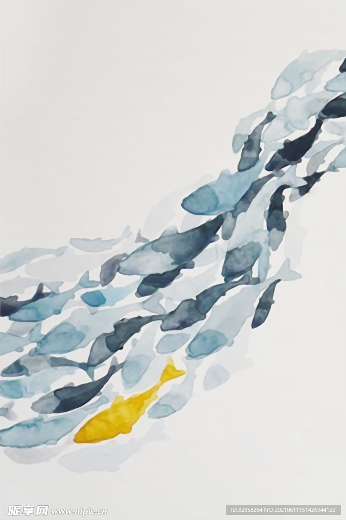 鱼群挂画