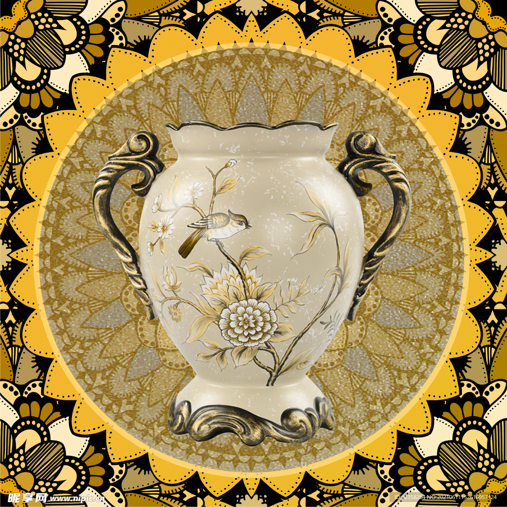 金色花瓶