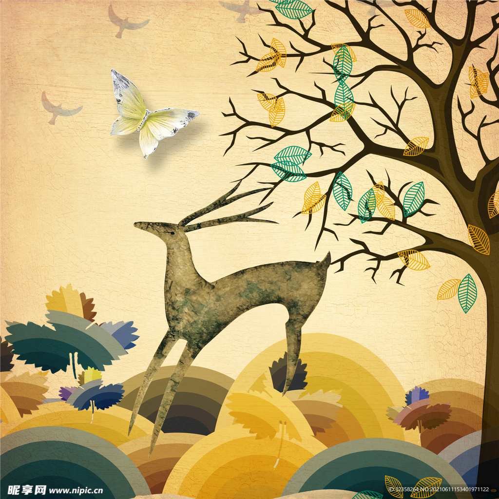 麋鹿发财树