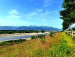 蓝天下的乡村河道风景