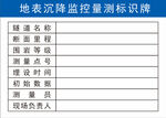 地表沉降监控量标识牌