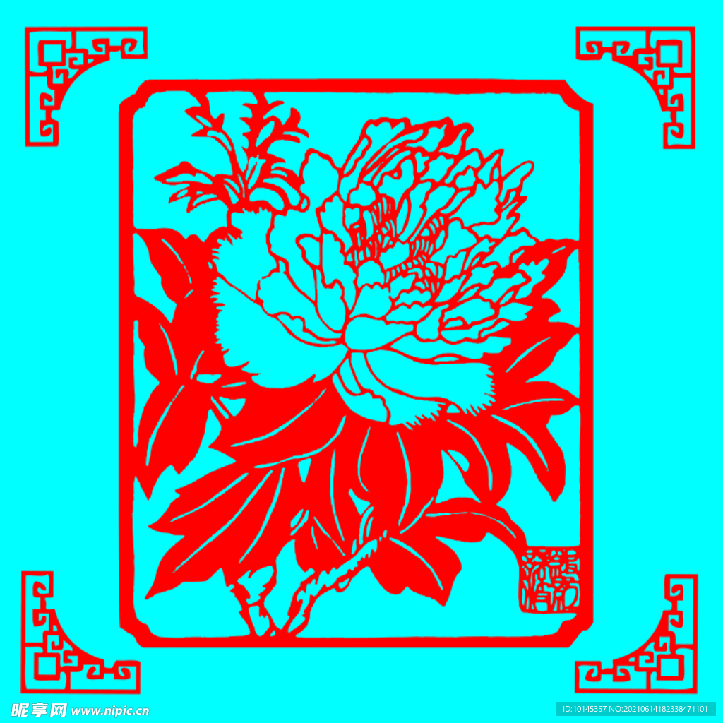 牡丹剪纸