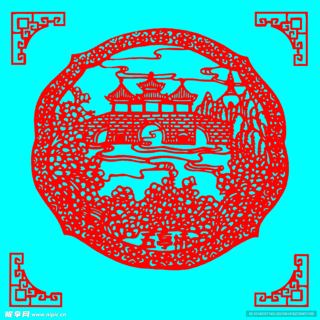 五亭桥剪纸