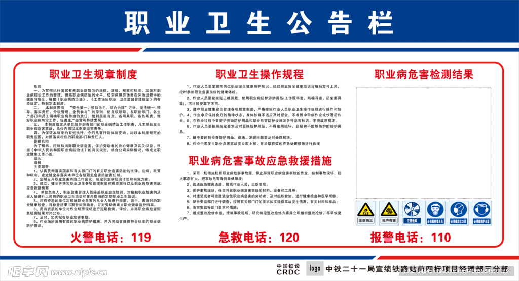 职业卫生公示栏