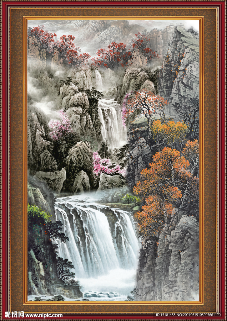 竖幅山水画