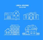 白色线绘住宅