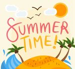 卡通你好夏季