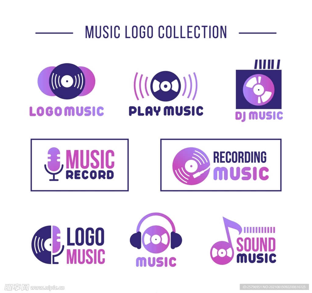 紫色音乐元素标志