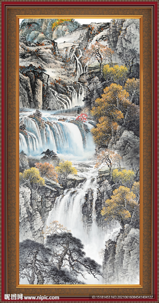 山水瀑布 