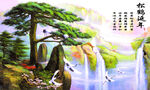 3D背景墙 5D背景 5D荷花