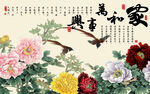 3D背景墙 5D背景 5D荷花