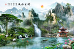 3D背景墙 5D背景 5D荷花