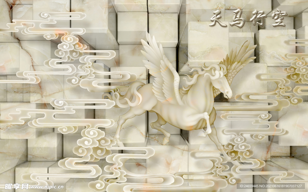 3D背景墙 5D背景 5D荷花