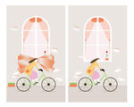 骑单车的少女 网红蝴蝶结