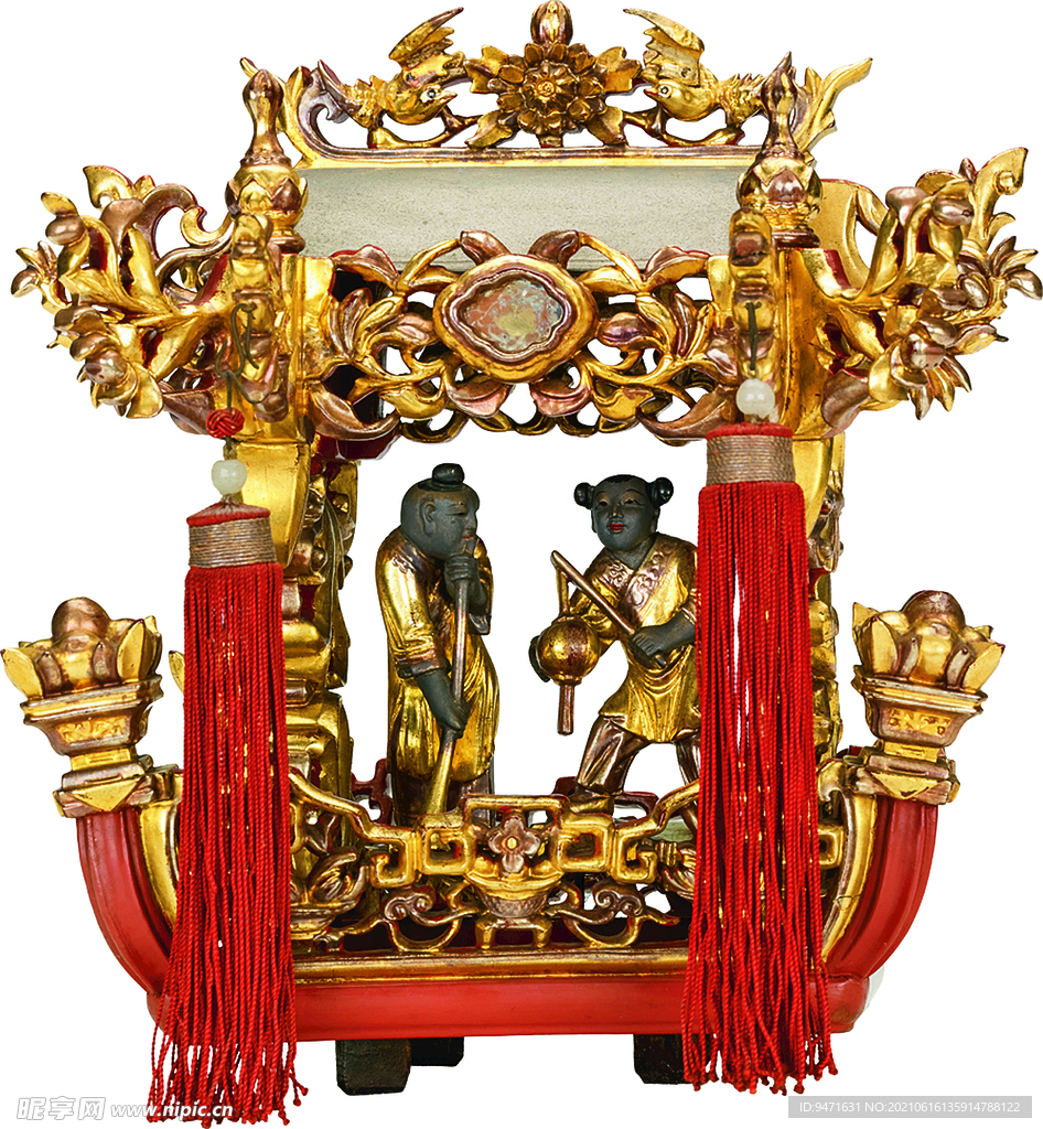 清末民初朱金木雕宁波花轿