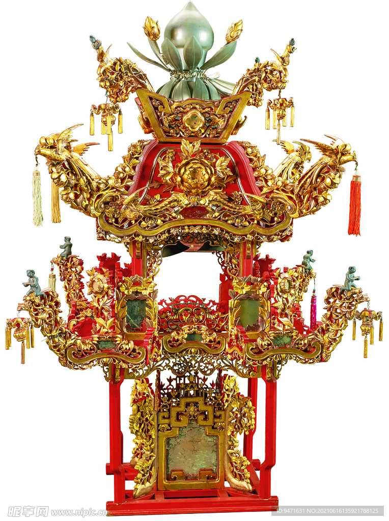 清末民初朱金木雕宁波花轿