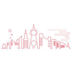 手绘城市建筑背景