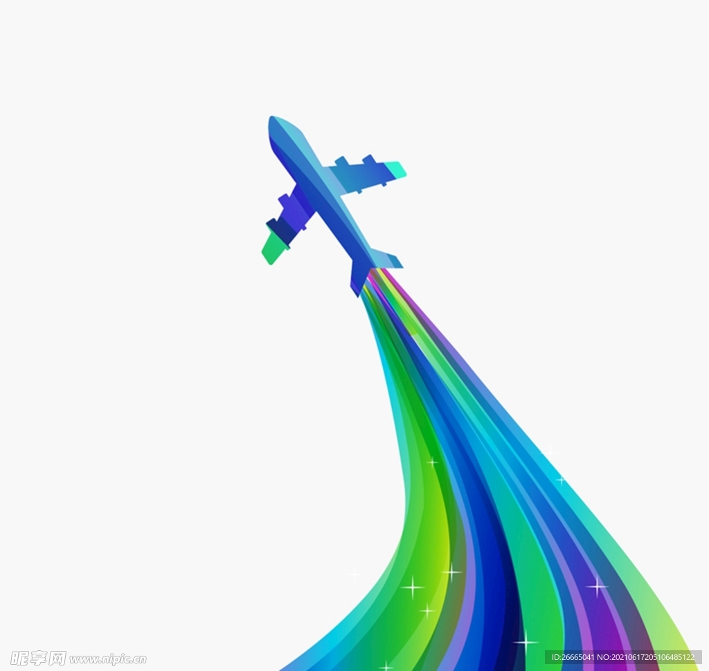 飞机和彩色轨迹