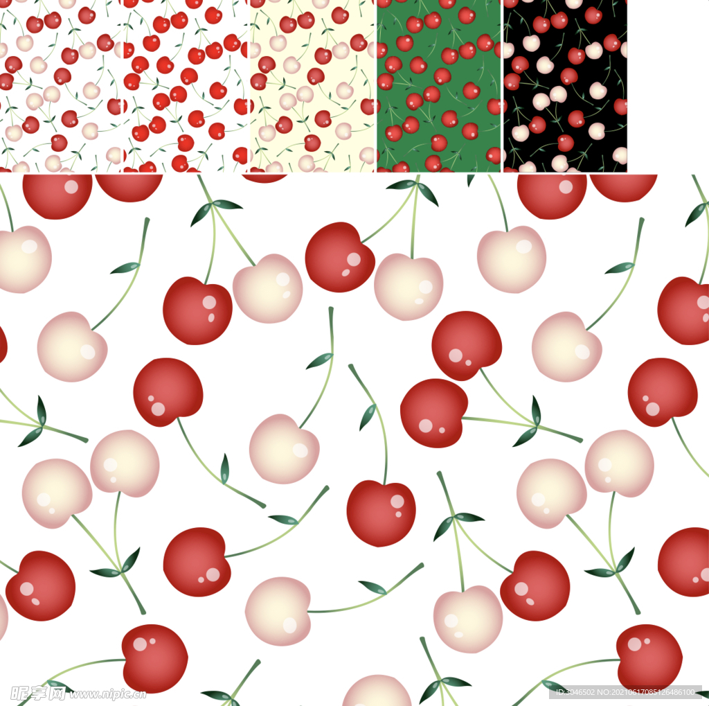 矢量樱桃图案