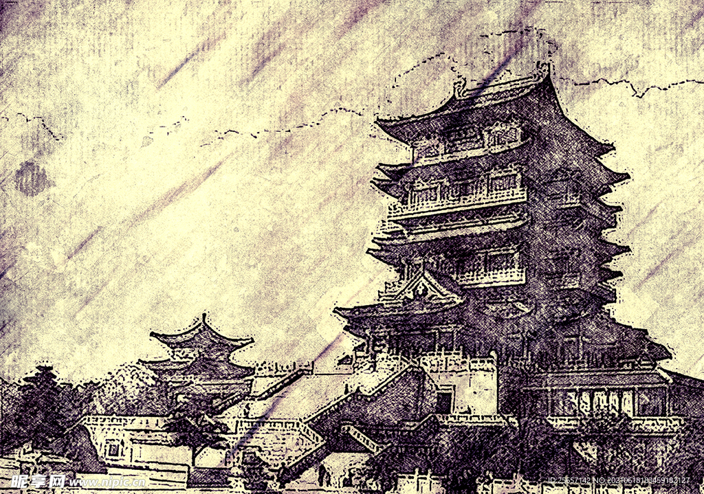 古建筑插画