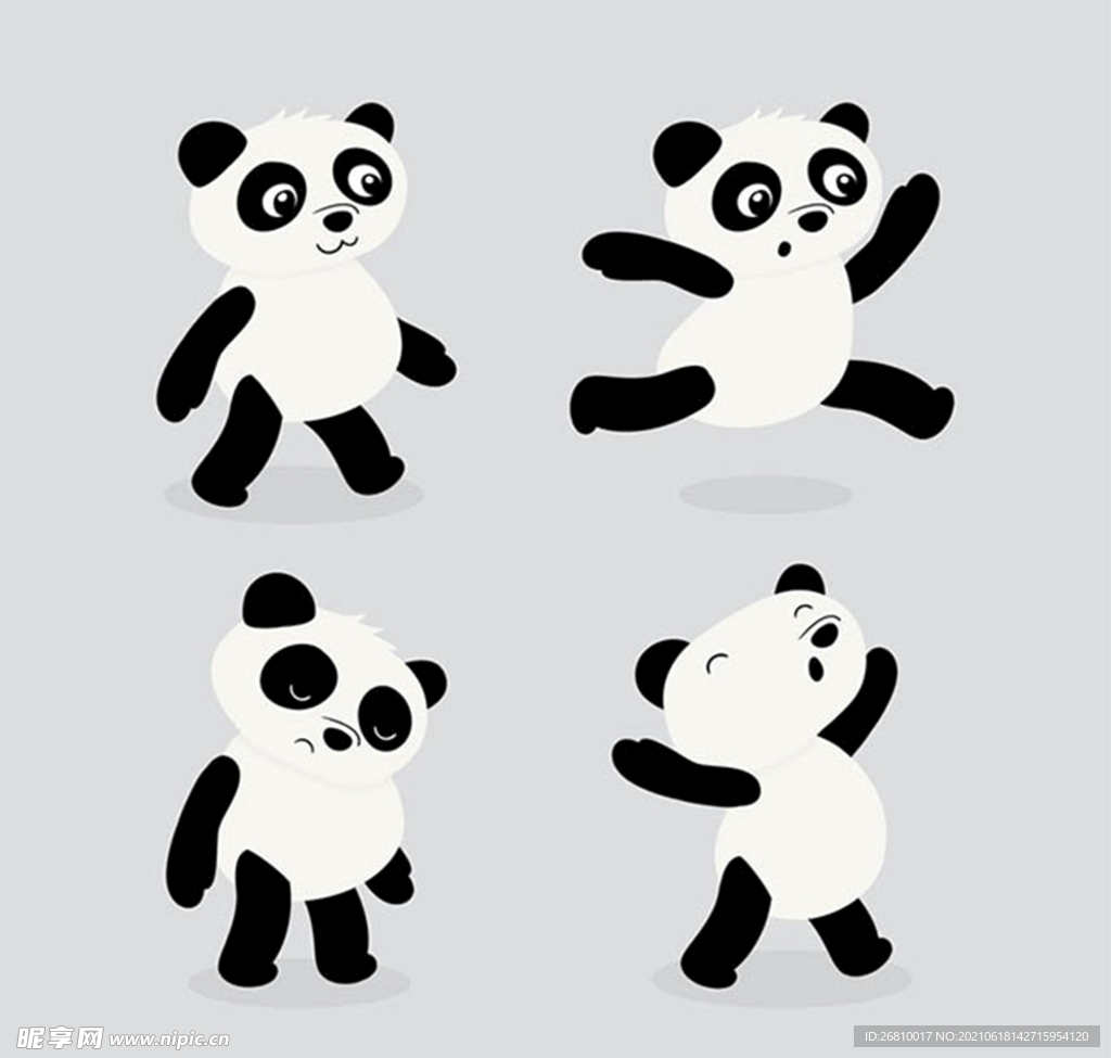 卡通熊猫矢量图