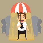 撑伞商务人物
