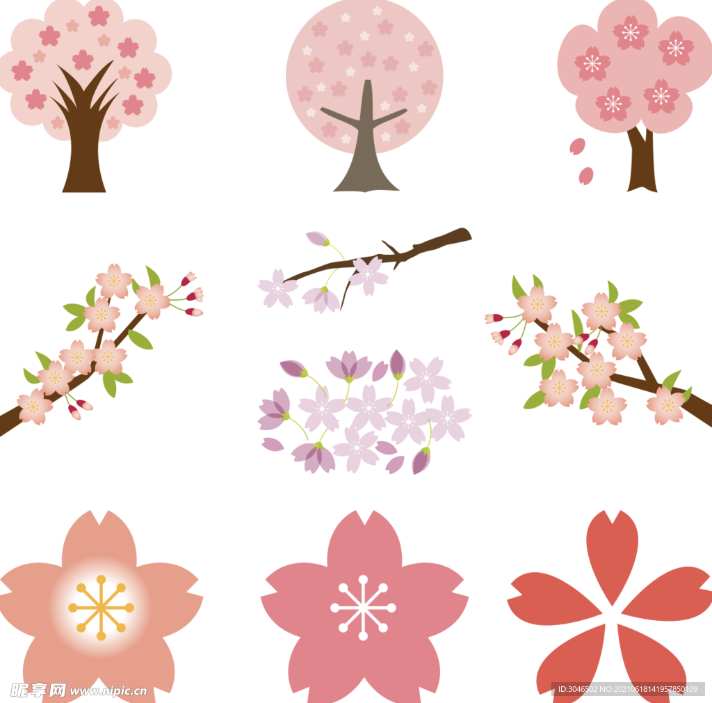 矢量樱花素材