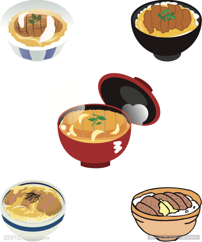 矢量美食蒸饭素材