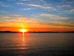 新西兰海滨夕阳风景