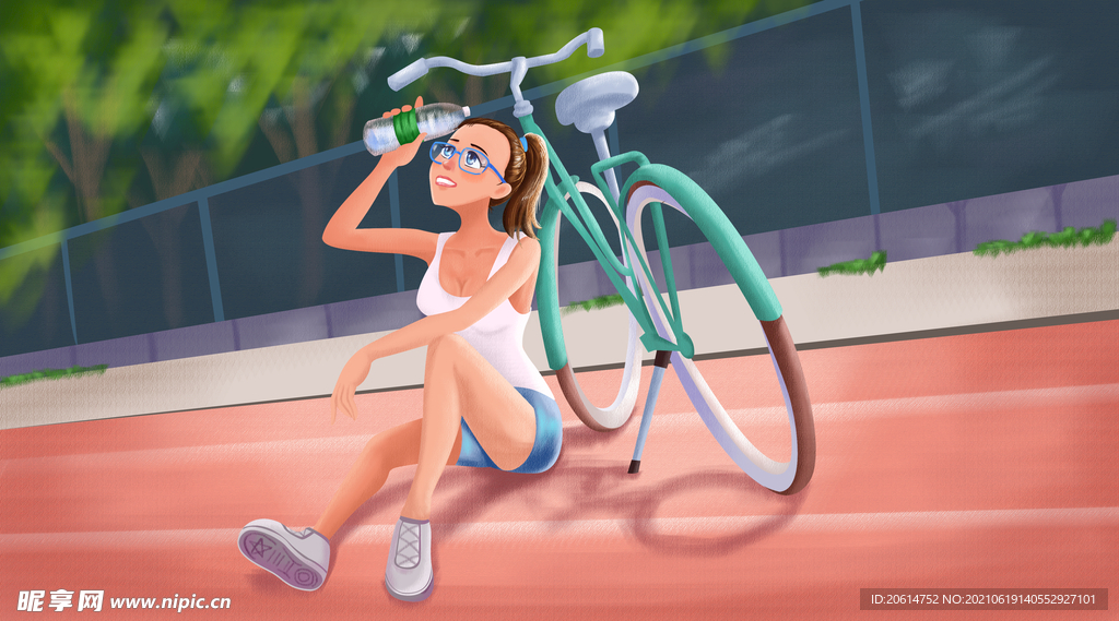 骑车的女生