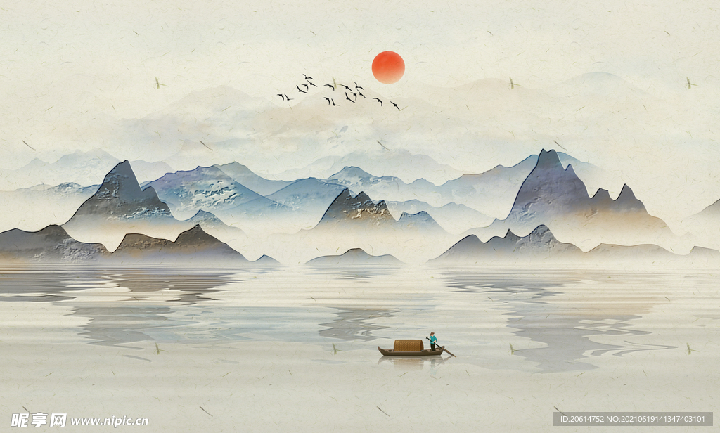 中国风山水画海报