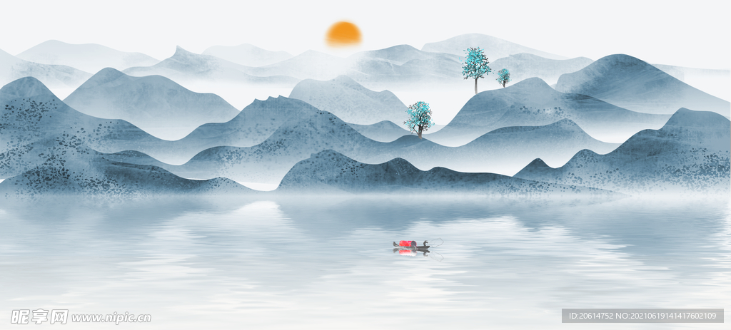中国风山水画海报