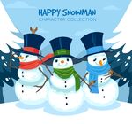 卡通雪人矢量