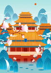 国潮风背景 
