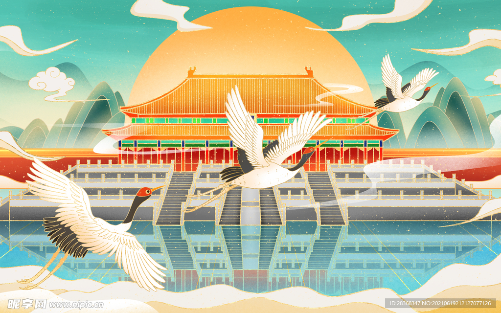 国潮风背景 
