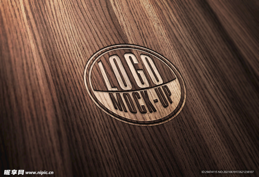 木纹材质logo样机
