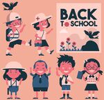 可爱阳光返校学生