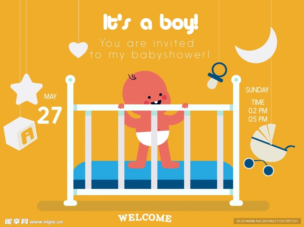 婴儿迎婴海报
