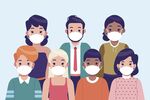 创意戴口罩人物