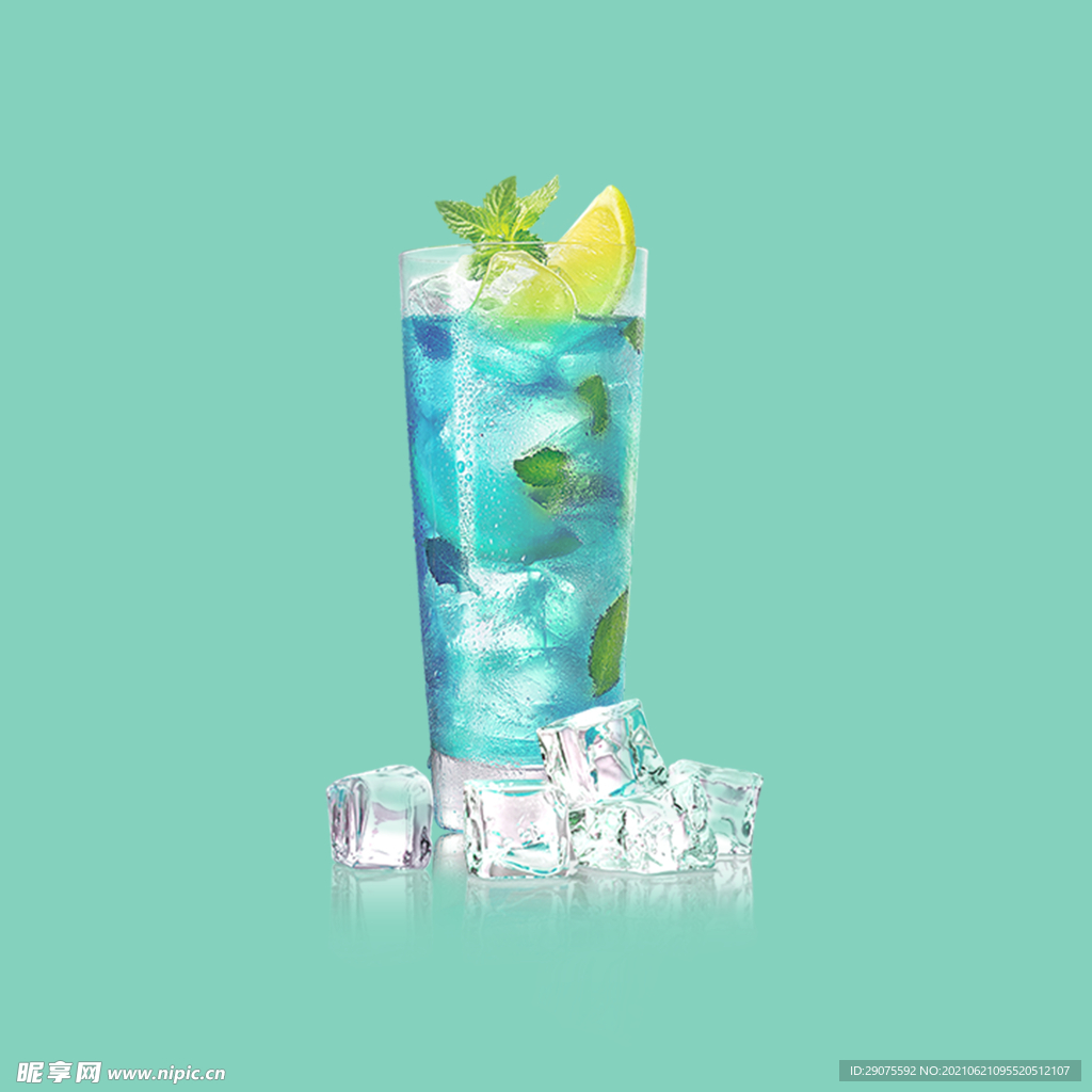 夏日清凉柠檬汽水插画元素