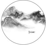 新中式装饰画 圆形装饰画 