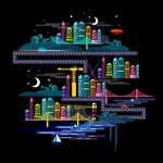 夜晚的城市插画